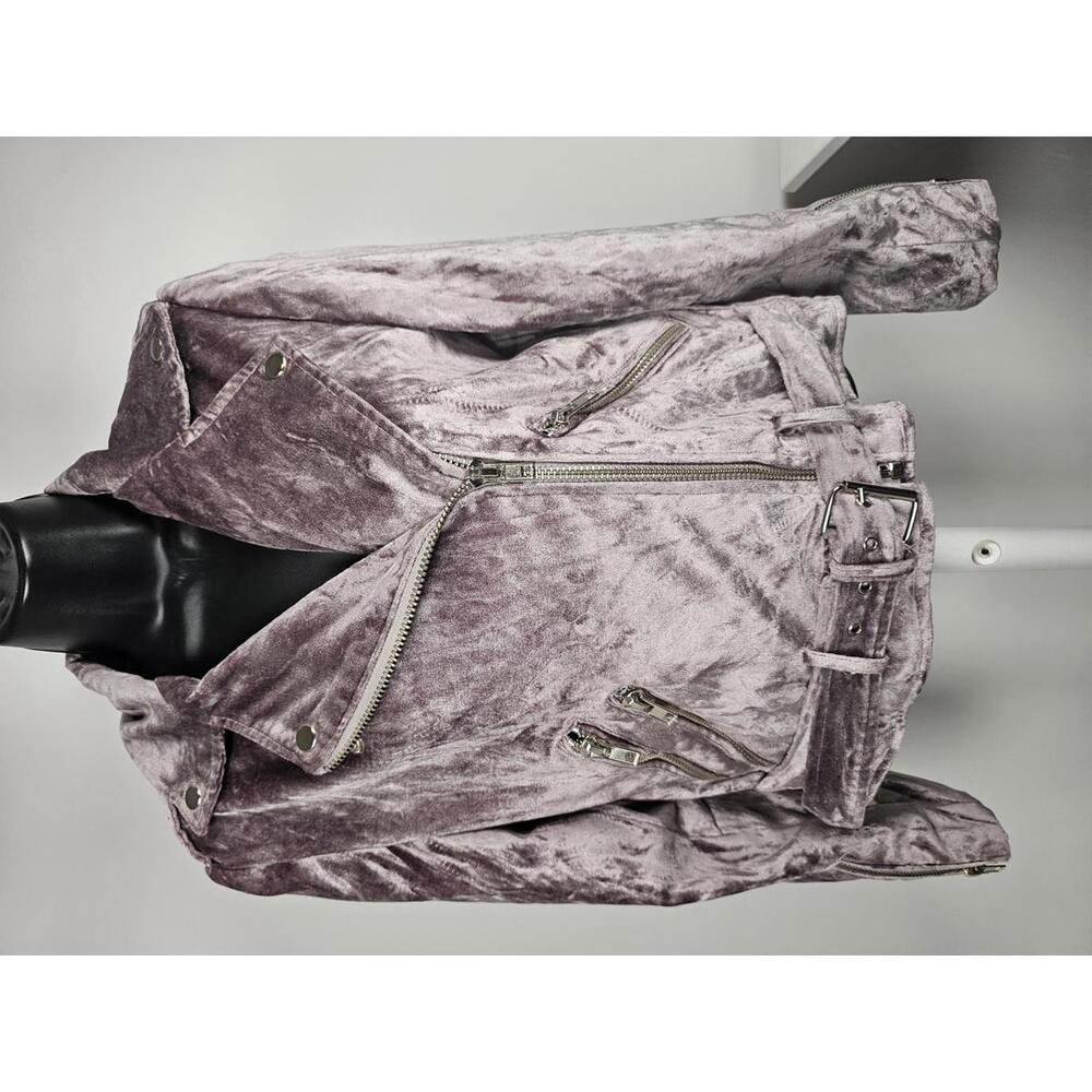 Walter Baker Mauve Velvet Moto Jacket